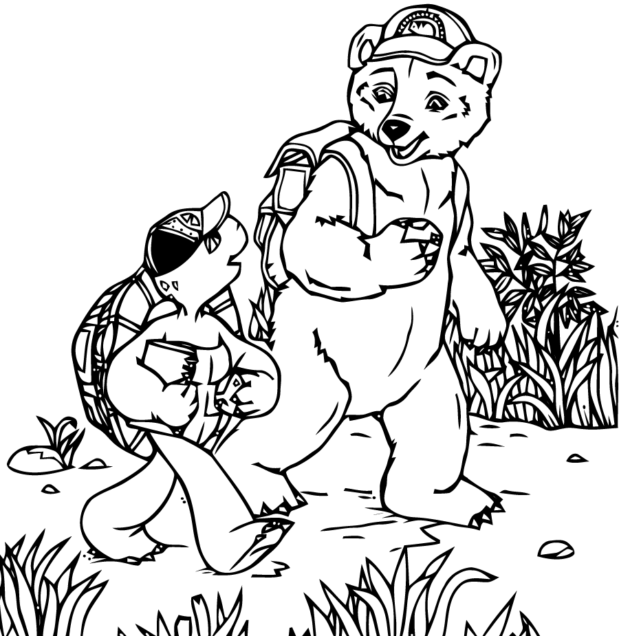 Imagem imprimível de Franklin e do seu amigo, o urso