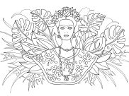 Desenhos de Frida Kahlo para colorir
