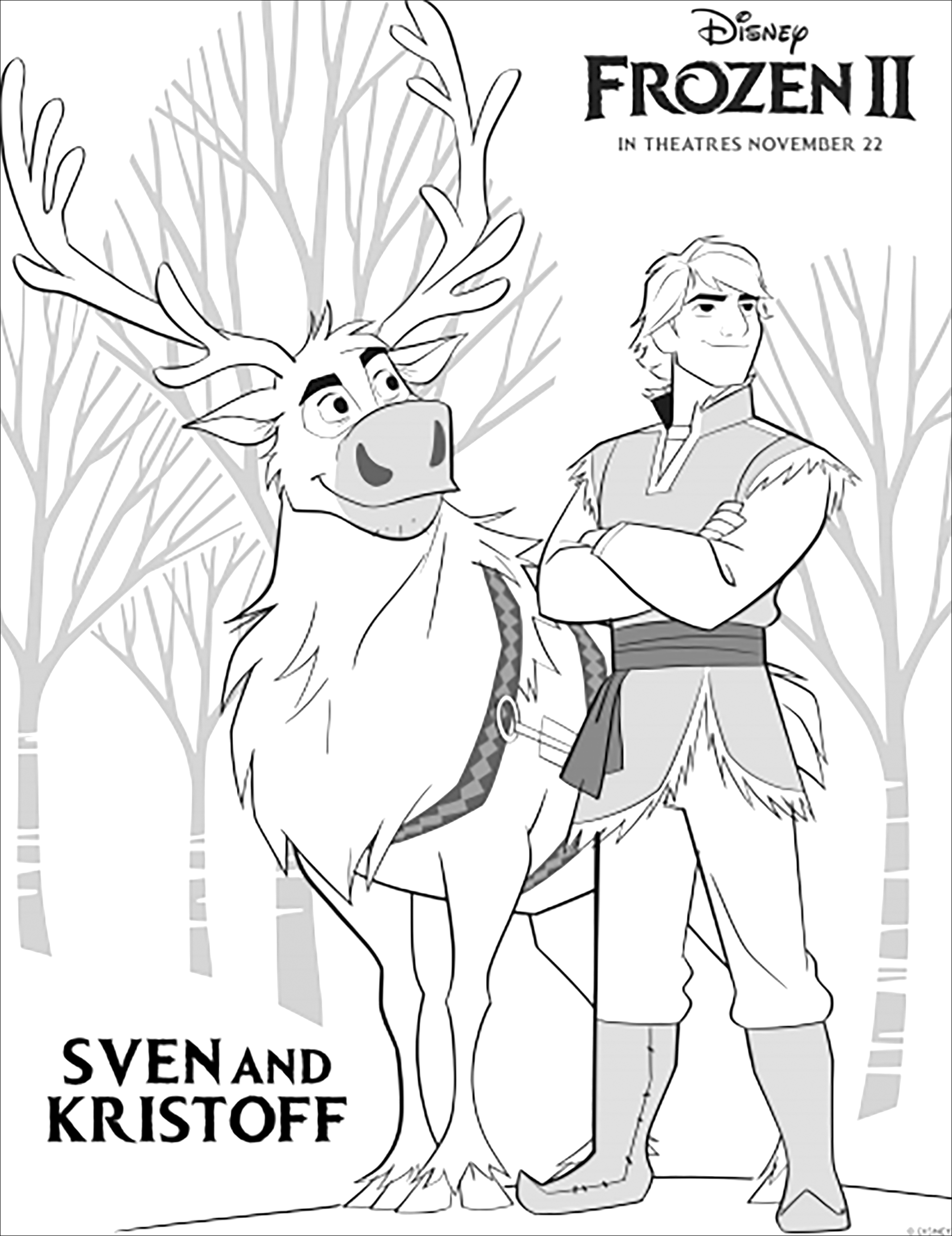 Kristoff e Sven, as renas de volta na Disney's Frozen: O Reino do Gelo 2 (versão com texto)
