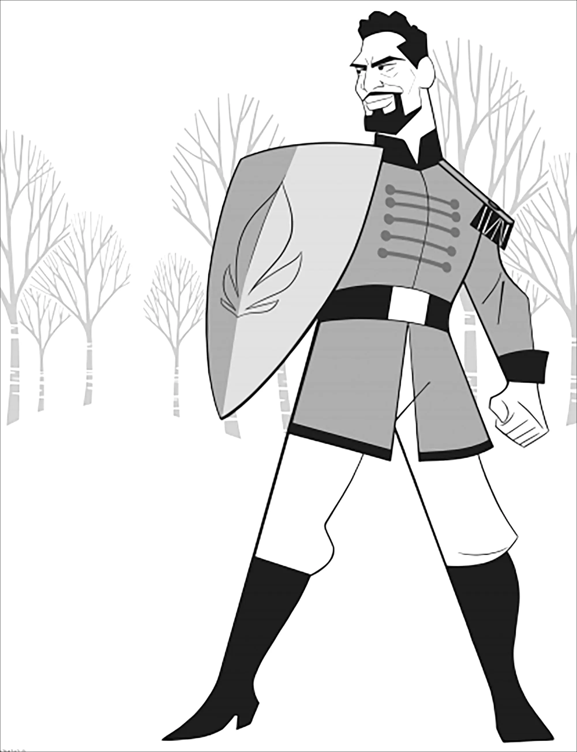 Frozen : O Reino do Gelo 2 : Lieutenant Mattias (sans texte) (Página para colorir e imprimir para crianças)