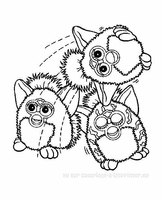 3 Furbys para colorir!
