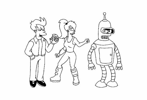 Futurama caracteres para imprimir e colorir