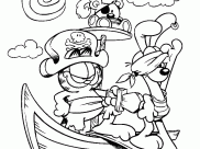 Páginas de Garfield para colorir e imprimir para crianças