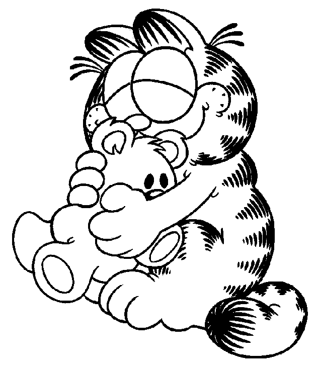 Bonita página de coloração Garfield