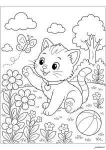 Desenhos para colorir gratuitos de gatos para baixar