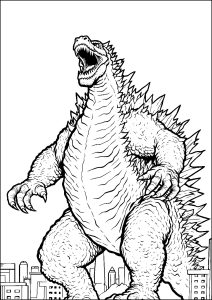 O enorme Godzilla, muito zangado