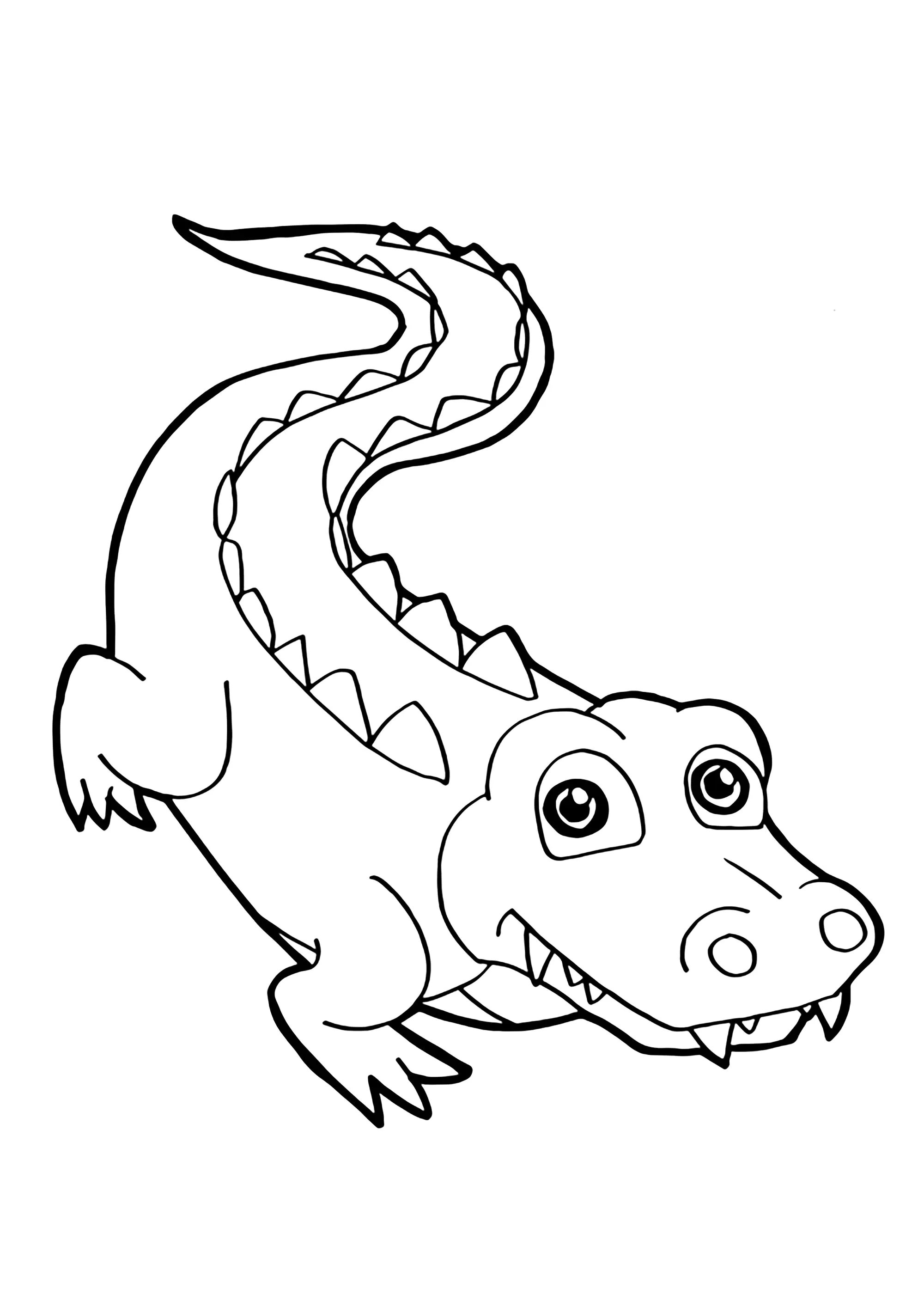 Joli Crocodilo à colorier (Página para colorir e imprimir para crianças)