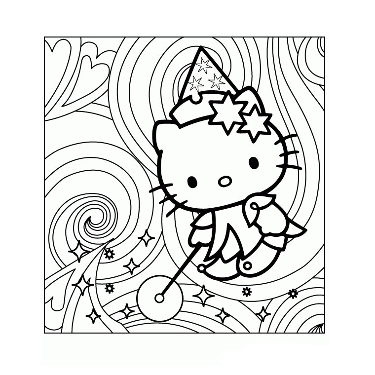 Desenhos para colorir de Natal: Hello Kitty