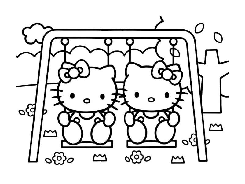 Desenhos para colorir de Natal: Hello Kitty