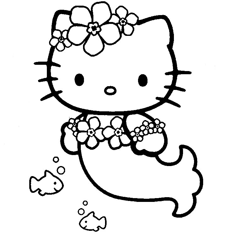 Páginas para colorir Hello Kitty muito simples para crianças