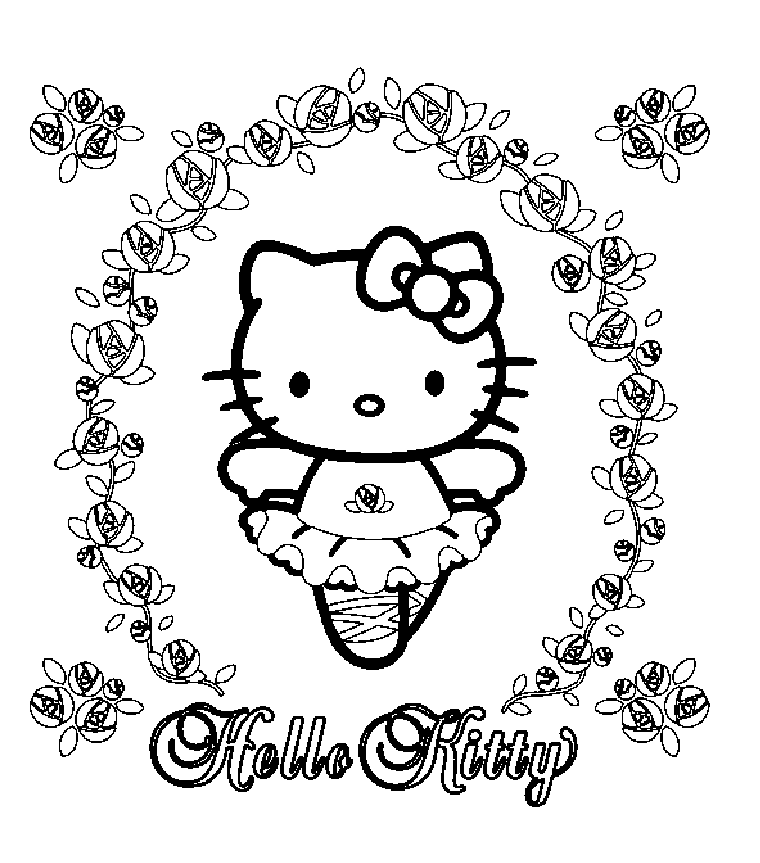 Coloriage de Hello Kitty simples