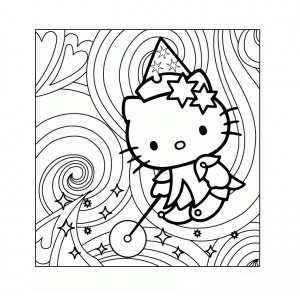 Desenho gratuito de Hello Kitty para imprimir e colorir