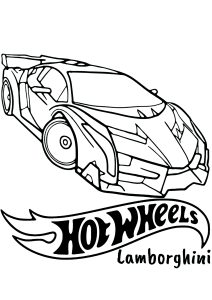 Página de para colorir e imprimir para crianças : Hot wheels : Lamborghini