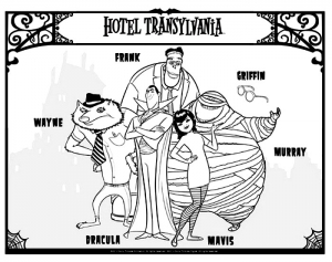 Desenho do Hotel Transilvânia para colorir e imprimir