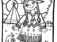 Páginas de indiano para colorir e imprimir para crianças