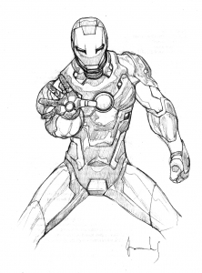Imagem do Homem de Ferro para imprimir e colorir
