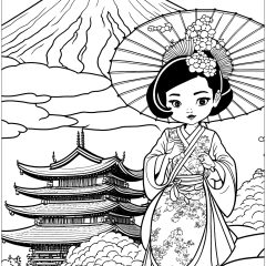 Páginas de Japão para colorir e imprimir para crianças