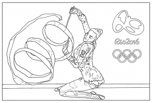 Coloriage jogos Olímpicos Rio 2016 : Gymnastique rythmique