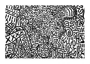Desenho Keith Haring grátis para descarregar e colorir