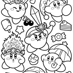 Páginas de Kirby para colorir e imprimir para crianças