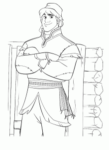 Kristoff (uma rainha da neve) páginas para colorir para crianças (Página de Kristoff (La reine des neiges) para colorir para crianças)