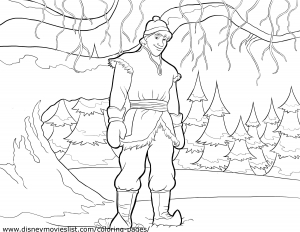 Kristoff para imprimir e colorir (Página de Kristoff (La reine des neiges) para colorir para crianças)