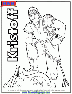 Coloriage de Kristoff (a rainha da neve) à imprimer pour enfants