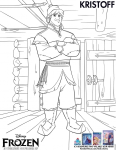 Imagem de Kristoff a imprimir (Página de Kristoff (La reine des neiges) para colorir para crianças)