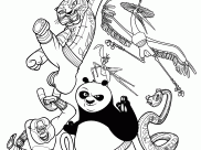 Desenhos de Kung Fu panda para colorir