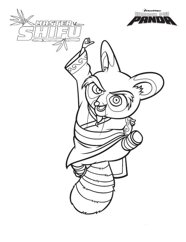 Imagem do Mestre Shifu para imprimir e colorir
