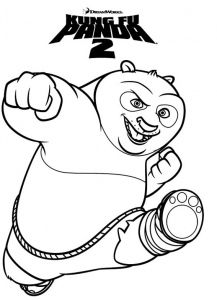 Panda Kung Fu imagem para descarregar e colorir