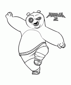 Panda Kung Fu para colorir páginas para crianças