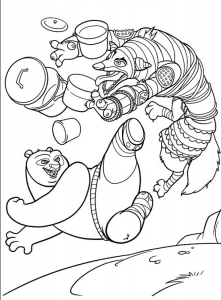 Desenho panda Kung Fu livre para imprimir e colorir