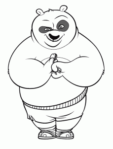 Desenhos para colorir do panda do Kung Fu para descarregar