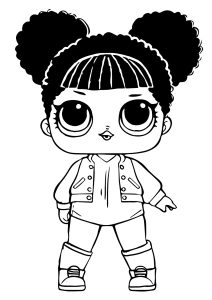 Página de Bonecas LOL para colorir e imprimir para crianças : Boneca LOL com cabelo castanho