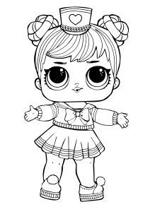 Página de Bonecas LOL para colorir e imprimir para crianças : LOL boneca com ar de hospedeira