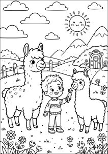 Momento alegre com Lhamas sorridentes