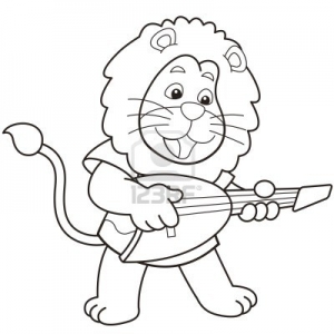 Desenhos simples para colorir gratuitos de leão para baixar