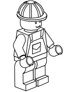 Página de para colorir e imprimir para crianças : Trabalhador Lego