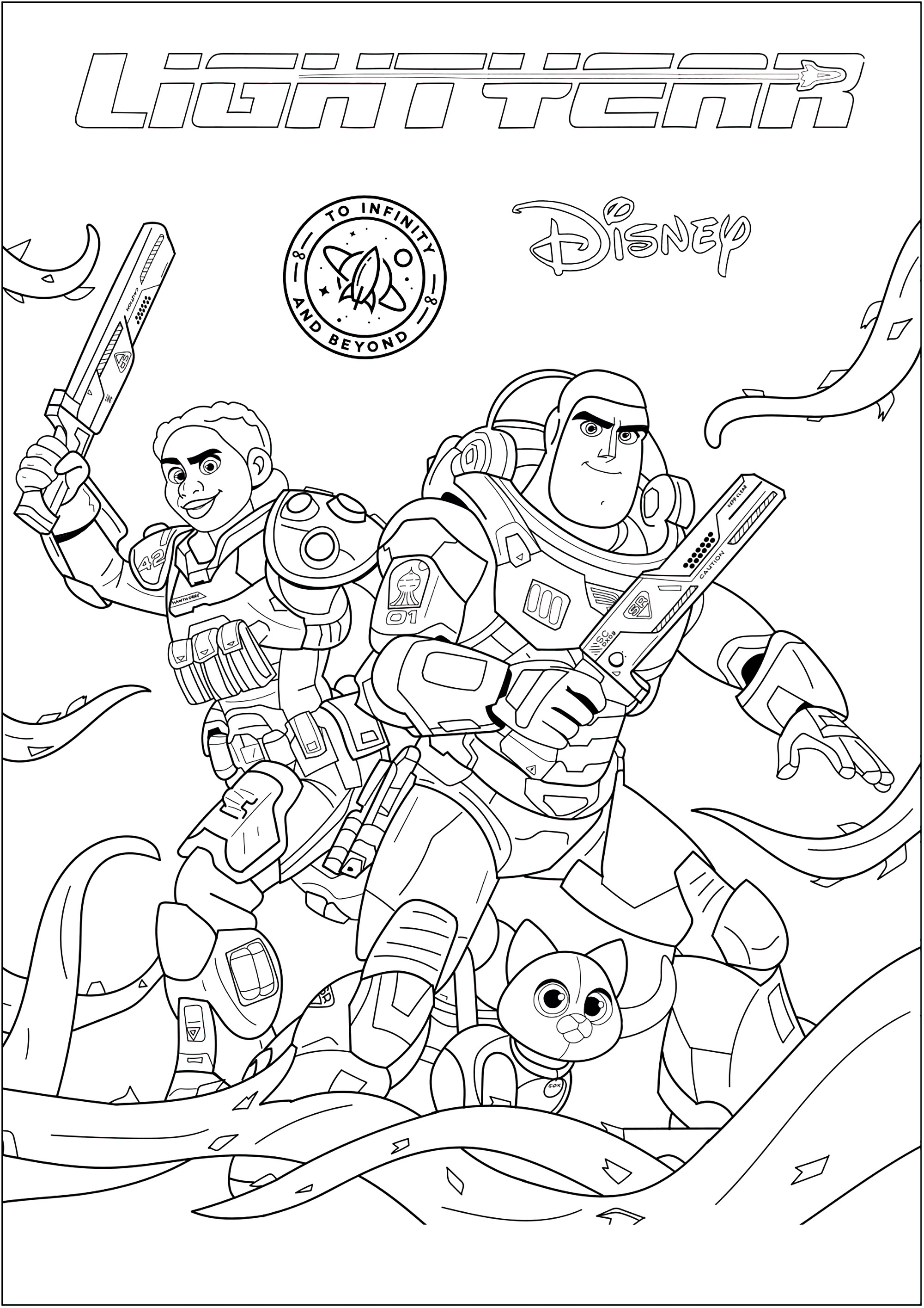 Páginas para colorir com todas as personagens Lightyear da Disney / Pixar