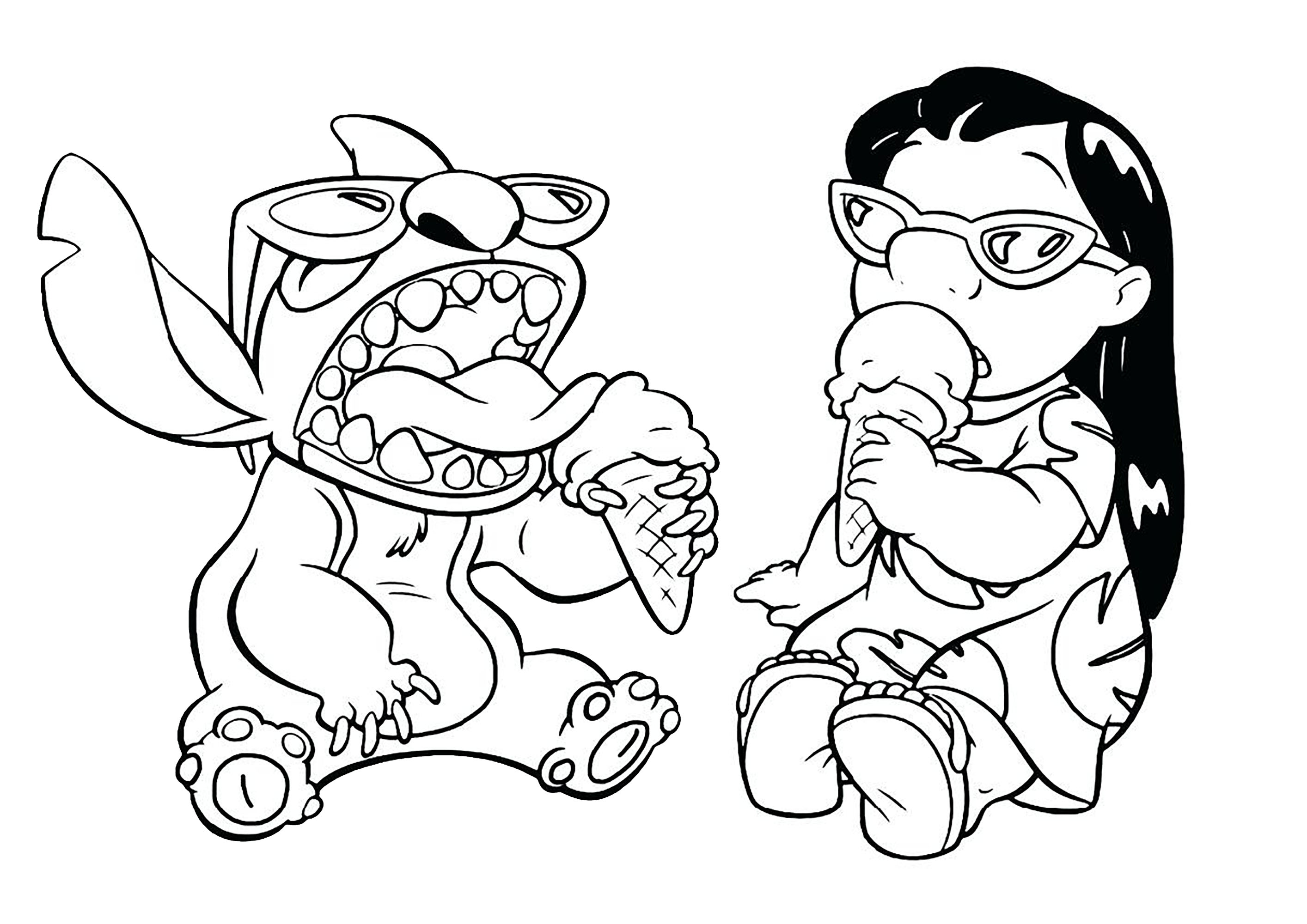 Desenhos de Lilo e Stitch para colorir - Páginas para impressão grátis