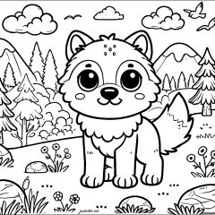 Páginas de Lobo para colorir e imprimir para crianças