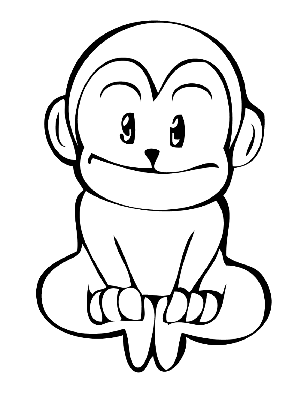 Imagem de macaco para descarregar e colorir - Macacos - Just Color