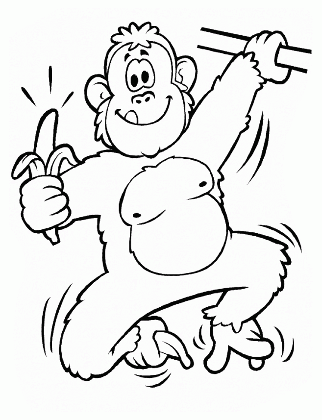 Desenho de macaco para colorir