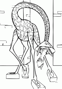 Página de Madagascar para colorir e imprimir para crianças : Melman la girafe