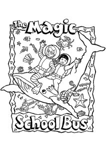 Página de Magic School Bus para colorir e imprimir para crianças : No fundo do mar