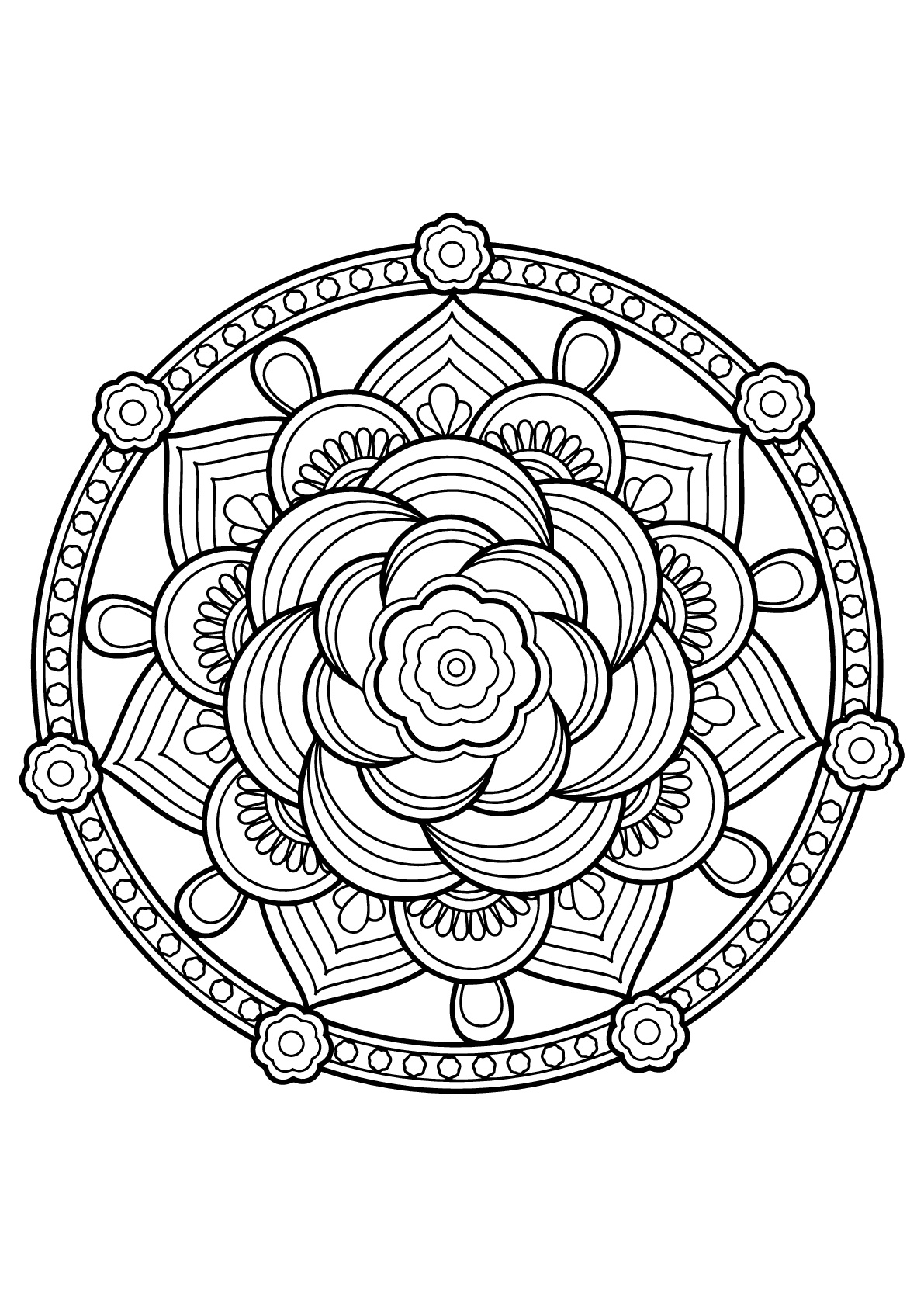 Desenhos para colorir gratuitos de mandalas para imprimir e colorir -  Mandalas - Just Color Crianças : Páginas para colorir para crianças