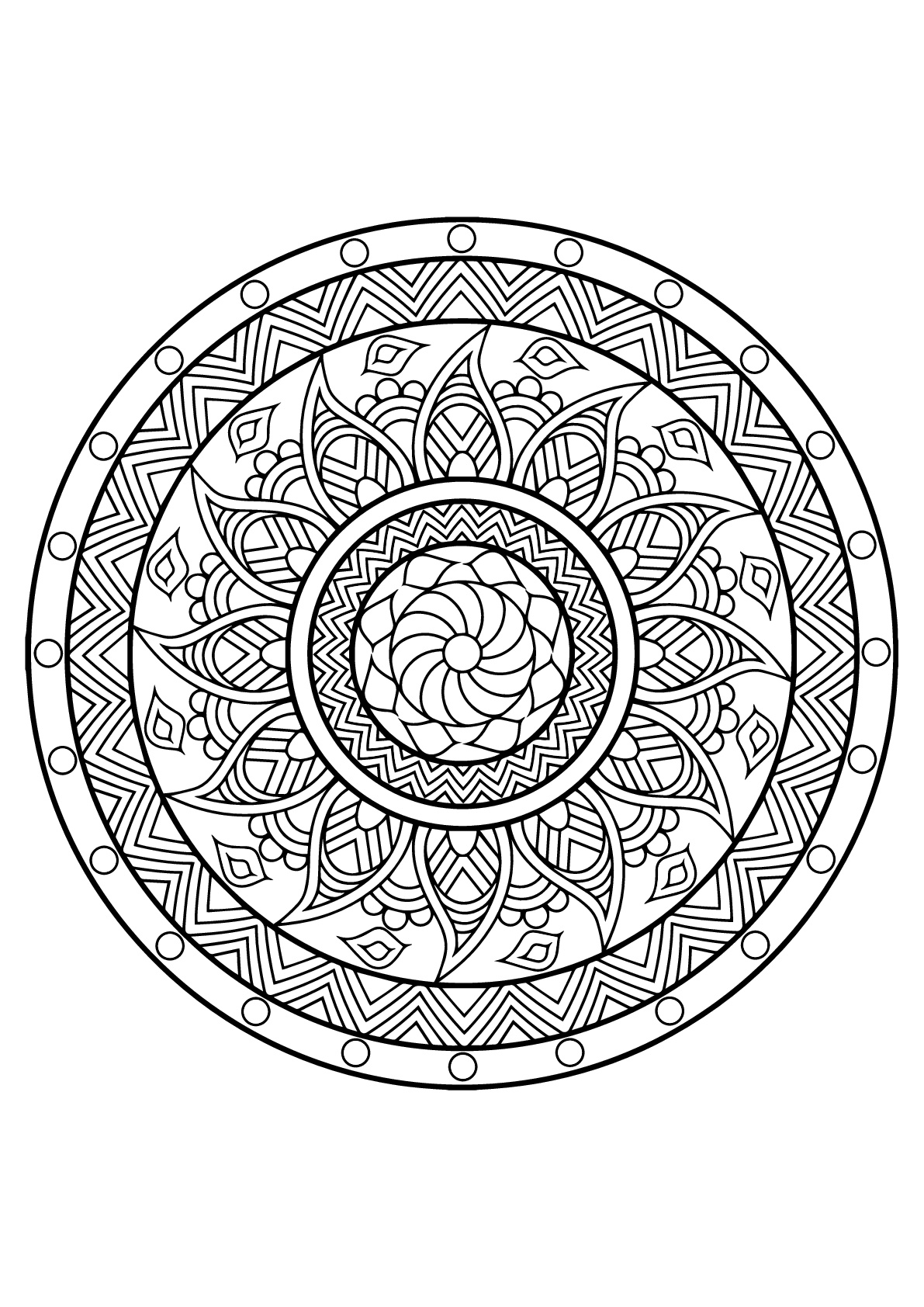 Mandala complexa de um livro de coloração livre