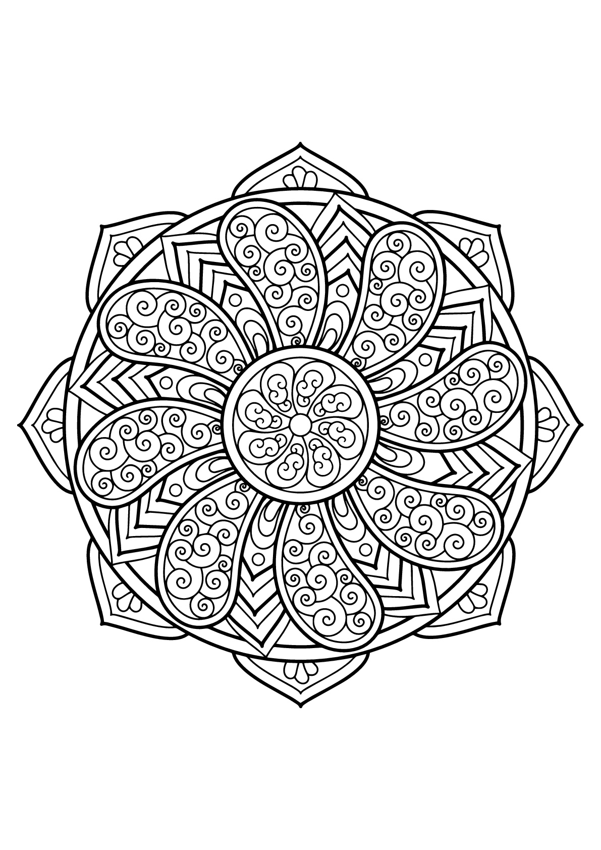 Mandala-complexo-livro-livro-livro-livro -16 - Mandalas - Just Color  Crianças : Páginas para colorir para crianças