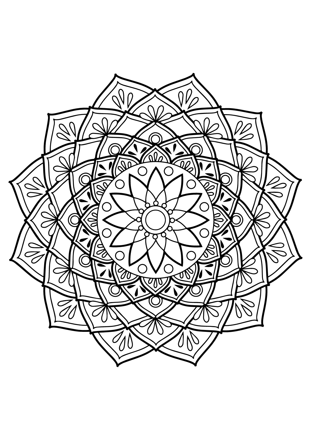 Mandala complexa de um livro de coloração livre